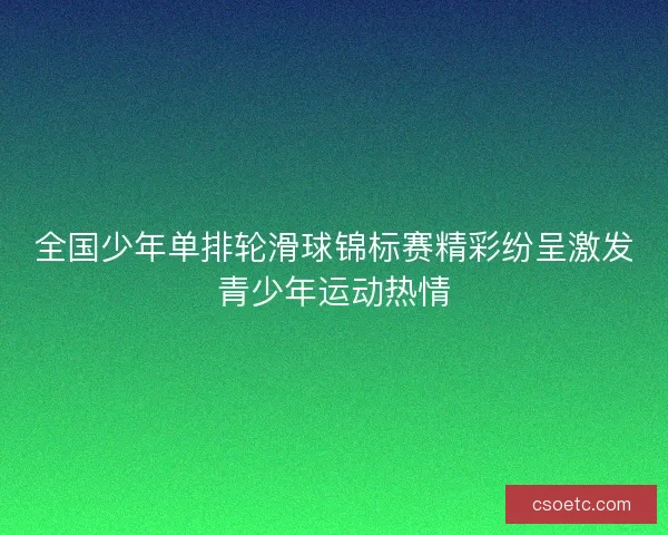 全国少年单排轮滑球锦标赛精彩纷呈激发青少年运动热情
